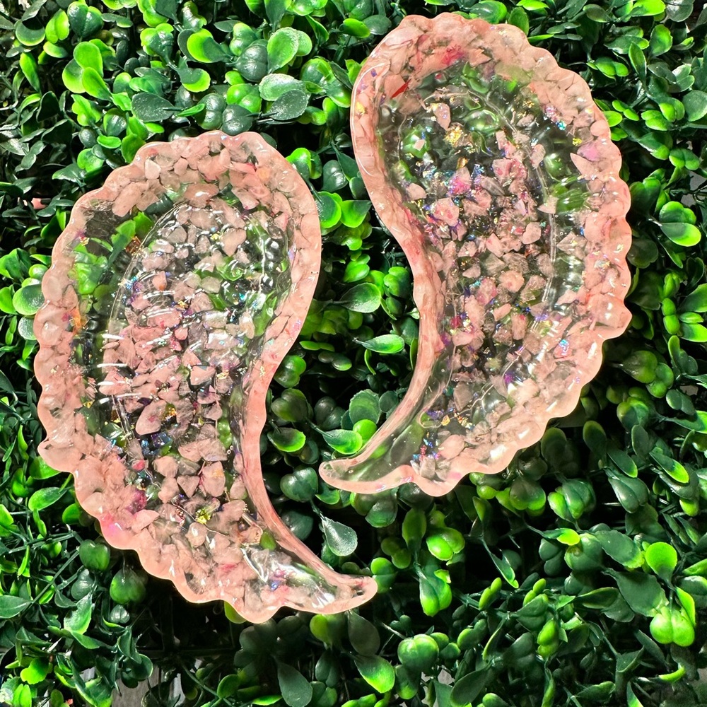 Rose Quartz Angle Wing Handmade Decorative Bowls